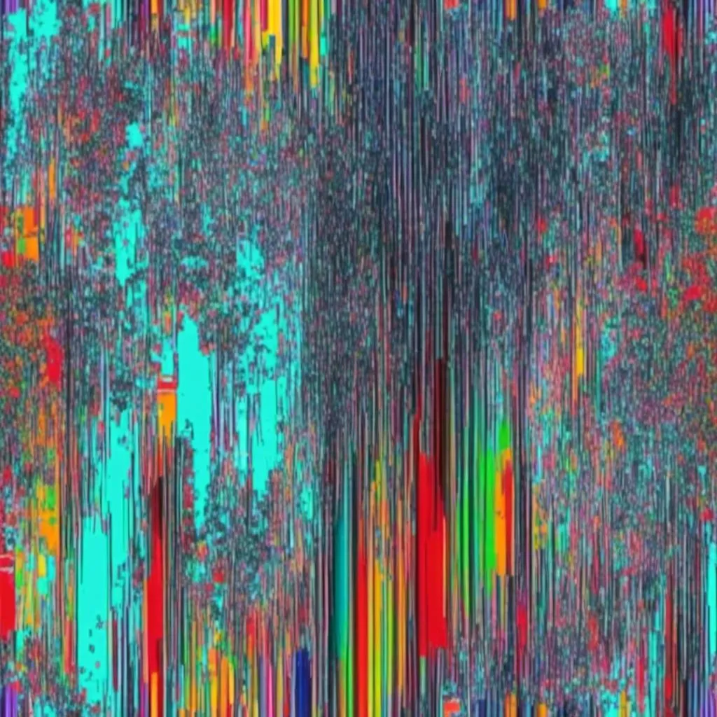 Prompt: <mymodel>, glitch art, video glitching, spiral waterfall