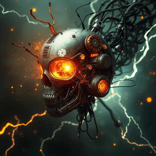 Prompt: Steampunk robot head, In the absence of logic, chaos reigns supreme, unfurling itself as a vast, untamable force that weaves through reality, turning order into a mesmerizing dance of unpredictability. This chaos, untethered and unyielding, pulses with a raw, primal energy, as if the very fabric of existence were fracturing into a billion shards of color and light, each reflecting a different dimension of euphoria. Pure exhilaration is not merely a feeling, but a visceral surge of life-force that courses through the veins like liquid fire, igniting every nerve ending, every cell, in a dazzling display of sensory overload.

It is as if one is caught in the grip of a cosmic storm, where emotions swirl and collide, each one more intense than the last, building towards a cataclysmic crescendo of unadulterated joy. Every atom of your being resonates with this energy, vibrating in harmony with the chaotic rhythm of the universe. Neural-network organisms, crafted with breathtaking intricacy, shimmer with bioluminescent hues, their textures so finely detailed that they seem almost tangible, even in their otherworldliness. RTX reflections and cutting-edge graphics blend seamlessly into this digital landscape, rendering each scene in mind-bending 8K resolution, every pixel bursting with a hundred million layers of detail. In this realm, where reality bends and twists under the weight of its own complexity, the boundaries between the organic and the synthetic blur, creating a world that is at once both familiar and fantastical, where the only constant is the ever-present rush of exhilaration that drives the spirit to soar.