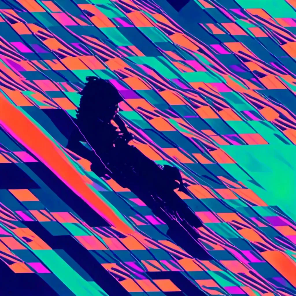 Prompt: <mymodel>, Glitch-Art style, Video glitching, the race