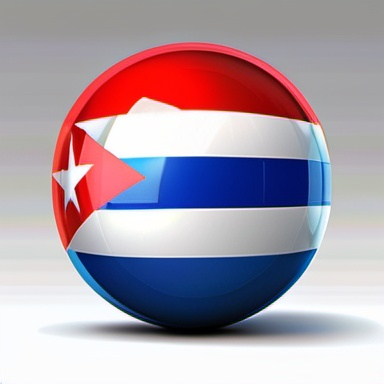 Prompt: bandera cubana en forma de esfera