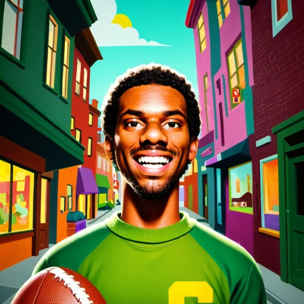 Prompt: MALIK NABERS FROM THE NY GIANTS AS NED FLANDERS FROM THE SIMPSONS