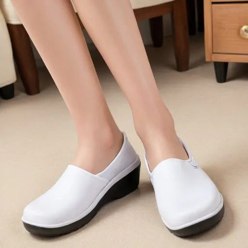 female housekeeper chunky rubber shoes