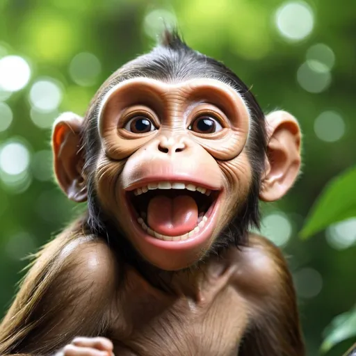 Prompt: Nft  image with happy monkey 