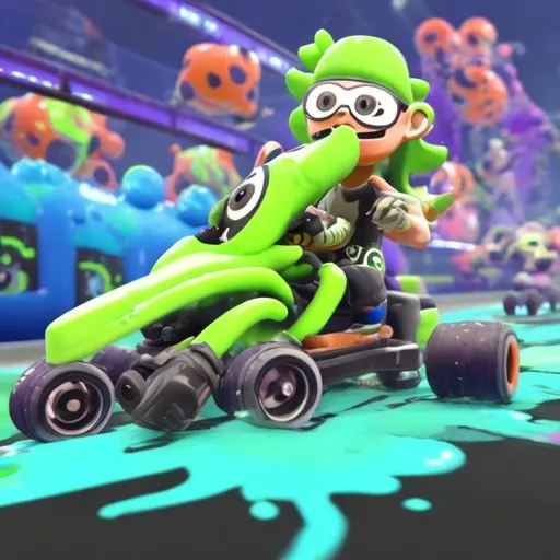 Prompt: Splatoon kart