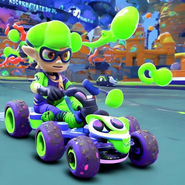 Prompt: Splatoon kart