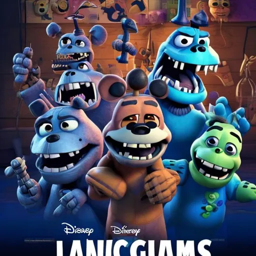 Prompt: Disney Pixar's "Five Nights At Language Practices exam" Movie Poster,Coming In October 27th