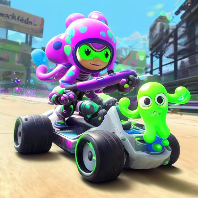 Prompt: Splatoon kart