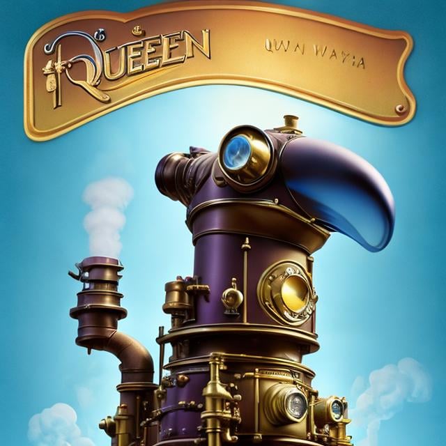 Prompt: Disney Pixar's "queen steam whistle" Movie poster