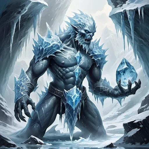 Prompt: Ice Elemental, DnD, fantasy art style