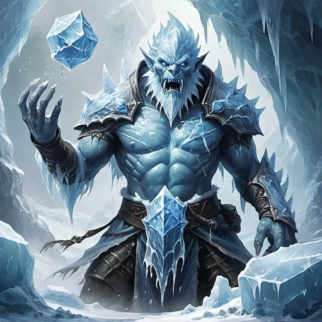 Prompt: Ice Elemental, DnD, fantasy art style