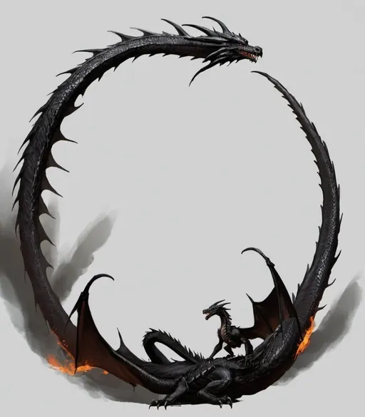 Prompt: elder black dragon, sitting, DnD, fantasy