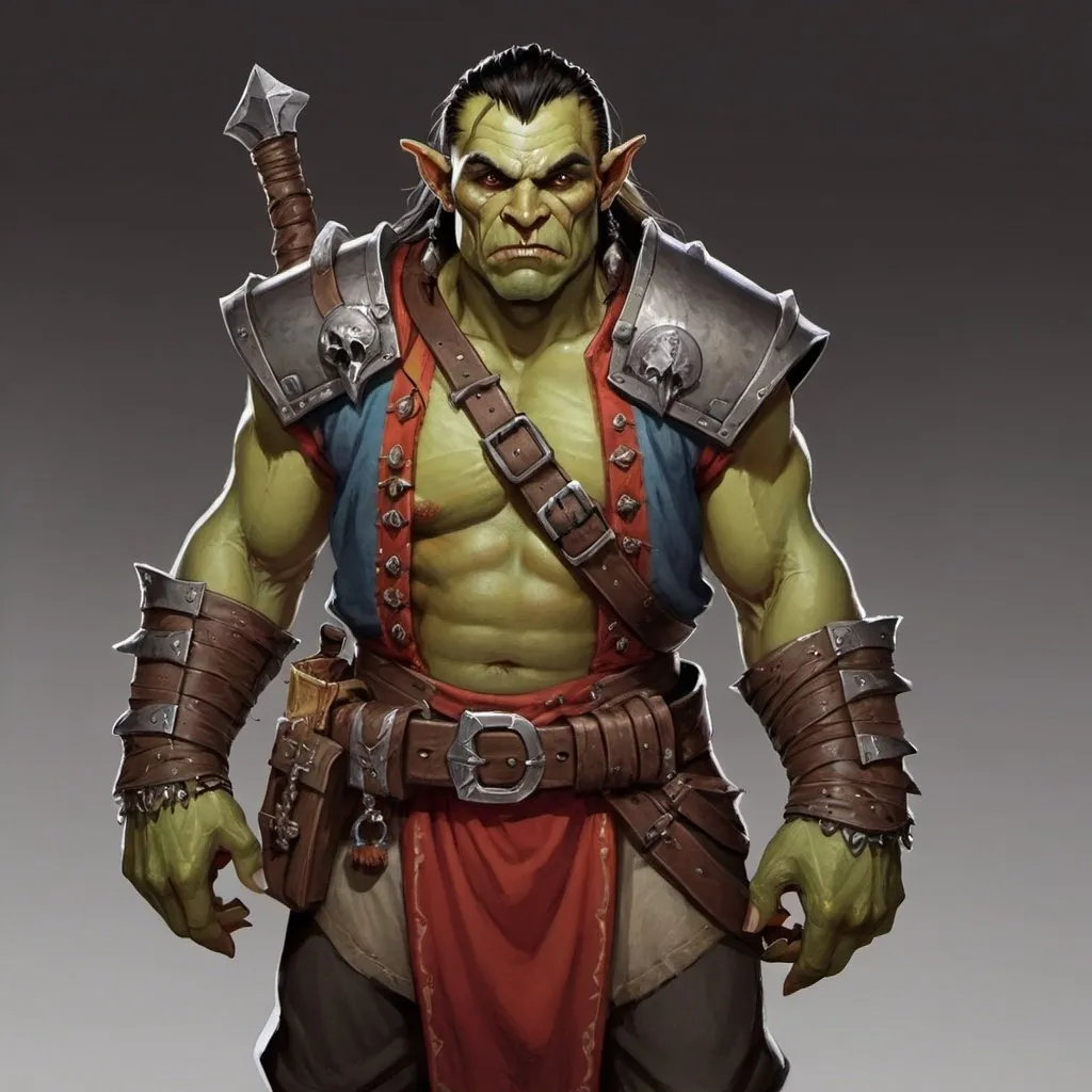 Dungeons and dragons half-orc innkeeper with deadloc...