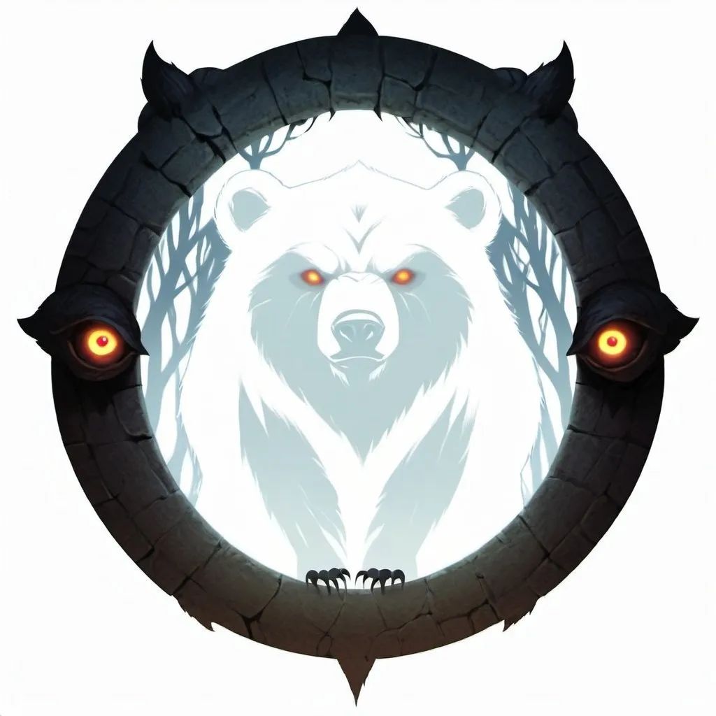 Prompt: shadow creature, silhouette, glowing eyes, resembles the shape of a bear, fantasy, DnD art style