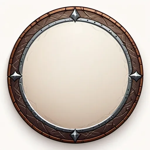 Prompt: a circle token, slim outer edge, outer edge adorned with leather style, empty inside the circle, white background, fantasy, knight pattern illustration