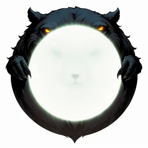 Prompt: shadow creature, silhouette, glowing eyes, resembles the shape of a bear, fantasy, DnD art style