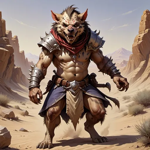 Prompt: DnD desert Gnoll, in DnD art style