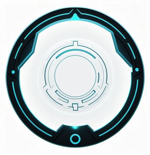 Prompt: A circle token, slim outer edge, outer edge adorned with sci-fi style, empty inside the circle, white background, fantasy, Tron pattern illustration