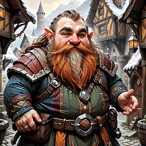 Prompt: dwarf, male, townsfolk, DnD style