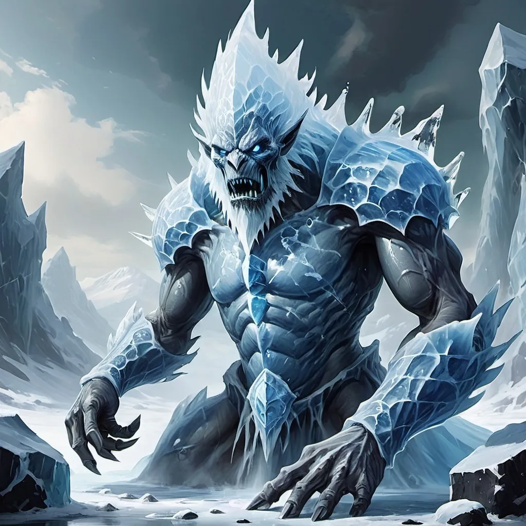 Prompt: Ice Elemental, DnD, fantasy art style