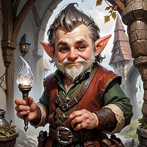 Prompt: gnome, male, townsfolk, without a hat, DnD style