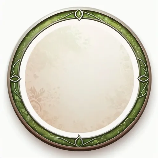 Prompt: a circle token, slim outer edge, outer edge adorned with elven style, empty inside the circle, white background, fantasy, herbalist pattern illustration