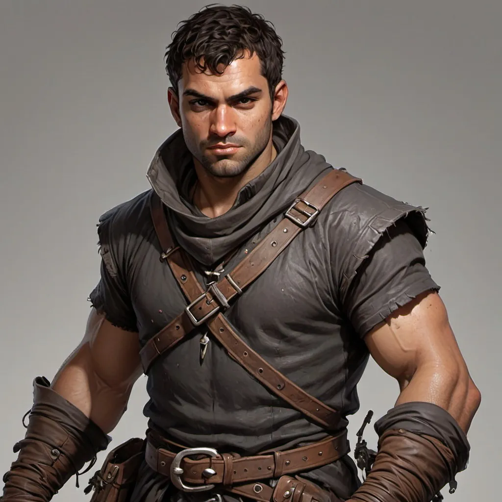Prompt: DnD a dirty human male bandit, DnD style