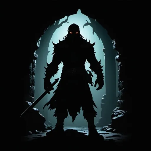 Prompt: Dungeons and Dragons shadow grundy silhouette in the darkness