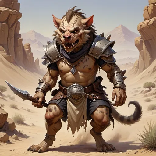 Prompt: DnD desert Gnoll, in DnD art style