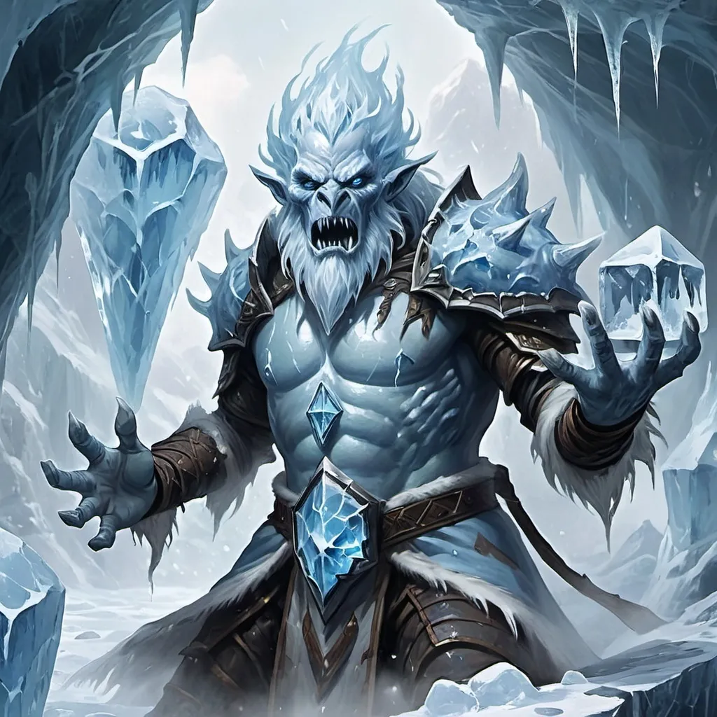 Prompt: Ice Elemental, DnD, fantasy art style