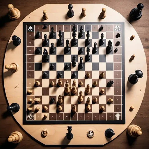 Prompt: 
logo showing a tactical map with markers or chess pieces on a board.