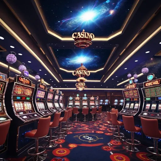 Prompt: casino space log shot