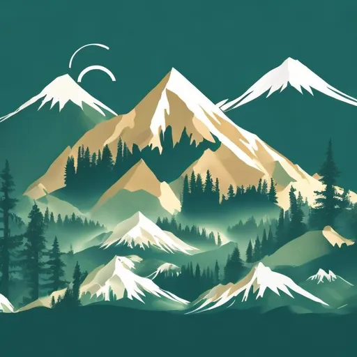 Prompt: Forest Mountain Design graphic
