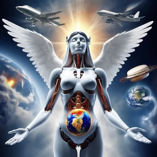 Prompt: artifical intelligence and extra terrestials from heaven prevent world war 3. america is the melting pot of the world diversity and neighbors are good. hail mary full of grace the lord is with the blessed are thou amongs woman and bless the fruit of holy yeshua. come home. clear my perceptions. drugs are the antithesis to life