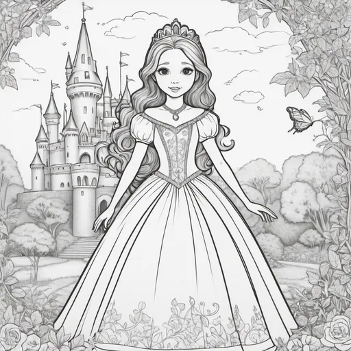 Prompt: /imagine, coloring book,  princess, 20 pictures
