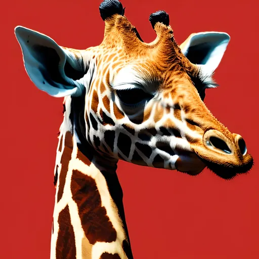 Prompt: Create an album cover that resembles a giraffe with a chicken head