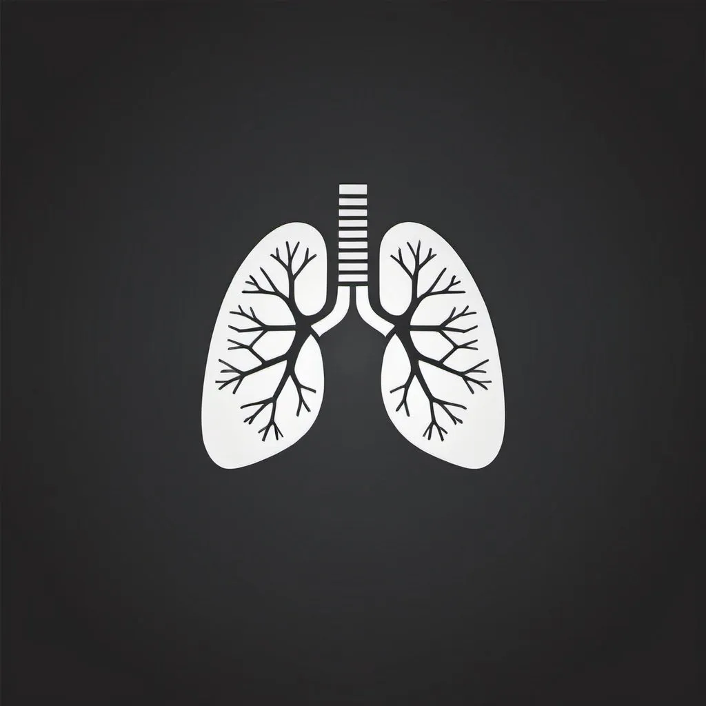 Prompt: Professional, minimalist logo of lungs, medical theme, symbolic representation, clean lines, subtle shading, high quality, vector graphic, monochrome, elegant design, medical symbol, precision, clear concept, sleek, modern, simple, subtle detail, high resolution