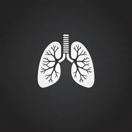 Prompt: Professional, minimalist logo of lungs, medical theme, symbolic representation, clean lines, subtle shading, high quality, vector graphic, monochrome, elegant design, medical symbol, precision, clear concept, sleek, modern, simple, subtle detail, high resolution