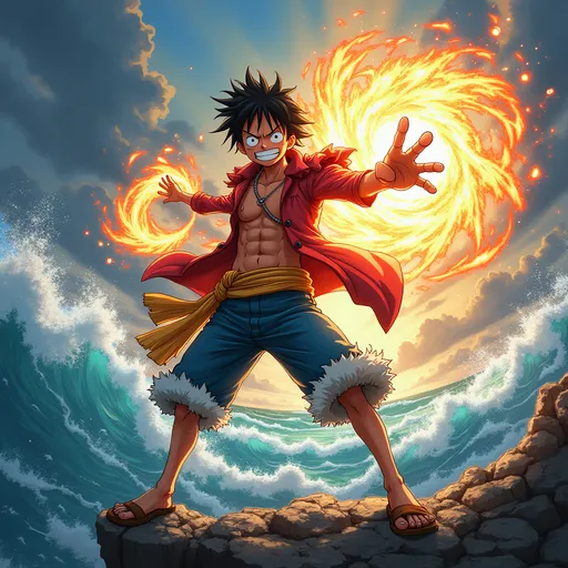 Prompt: Luffy Gear 5 from One Piece
 
