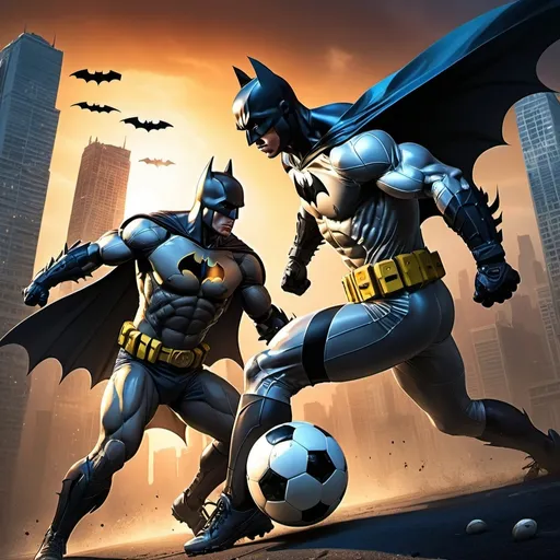 Prompt: batman and ronaldo messi