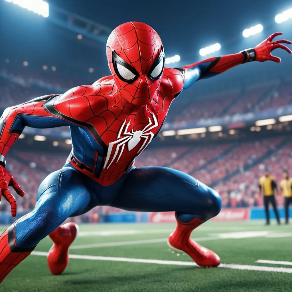 Prompt: spider-man playing football