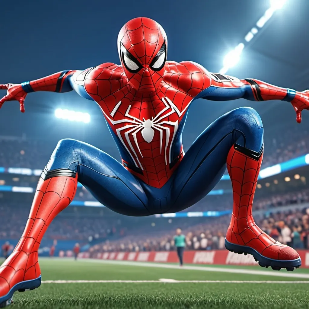 Prompt: spider-man playing football games