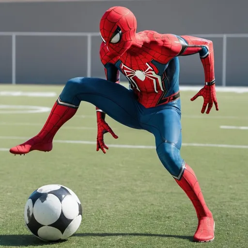 Prompt: spider-man playing football