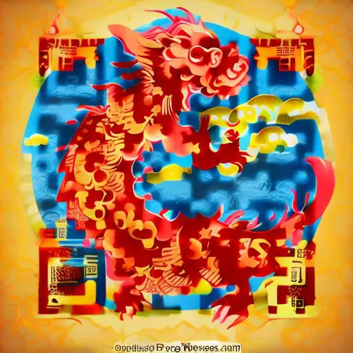 Prompt: Lunar New Year celebration. Year of the Dragon