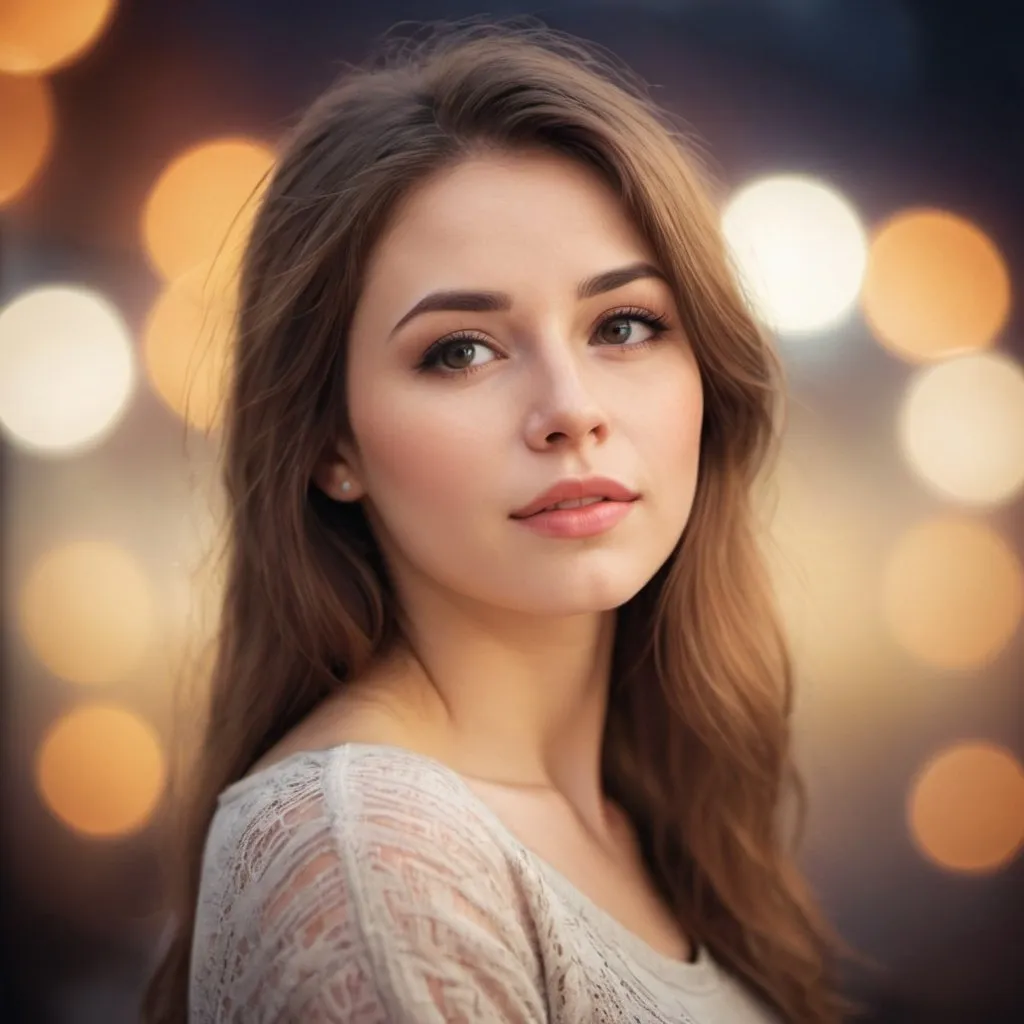 Prompt: A beautiful woman, bokeh