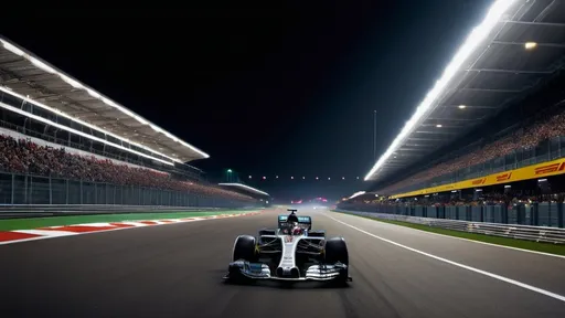 Prompt: ultra high resolution image of a formula 1 race at night