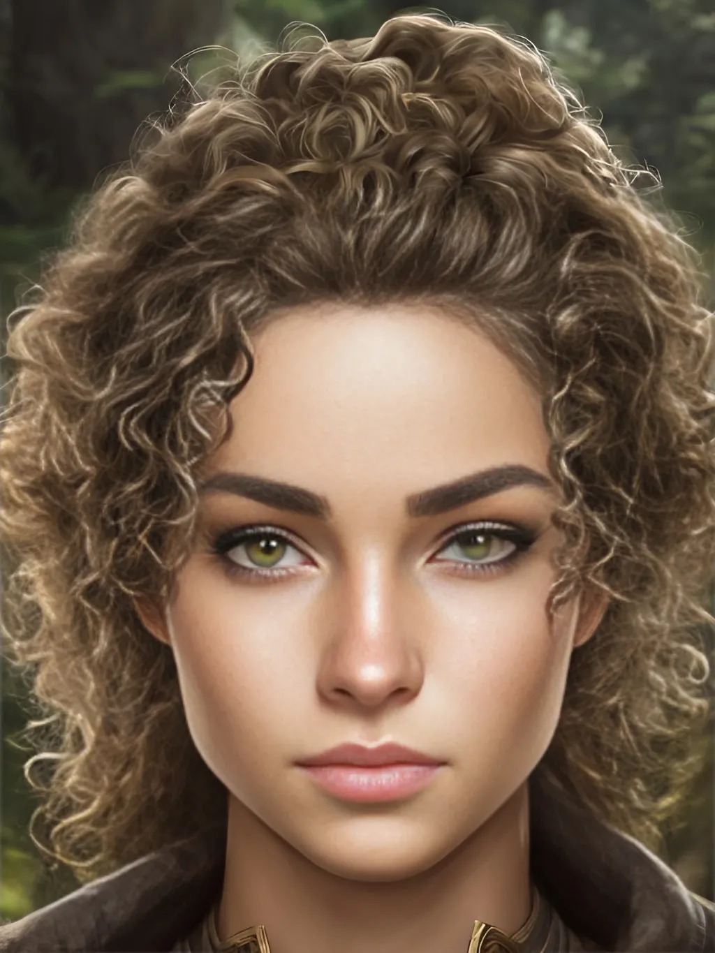 Prompt: A portrait of a human ranger, female, photorealistic, dnd, curly hair