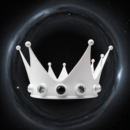 Prompt: White crown enhanced by the power of a black hole 