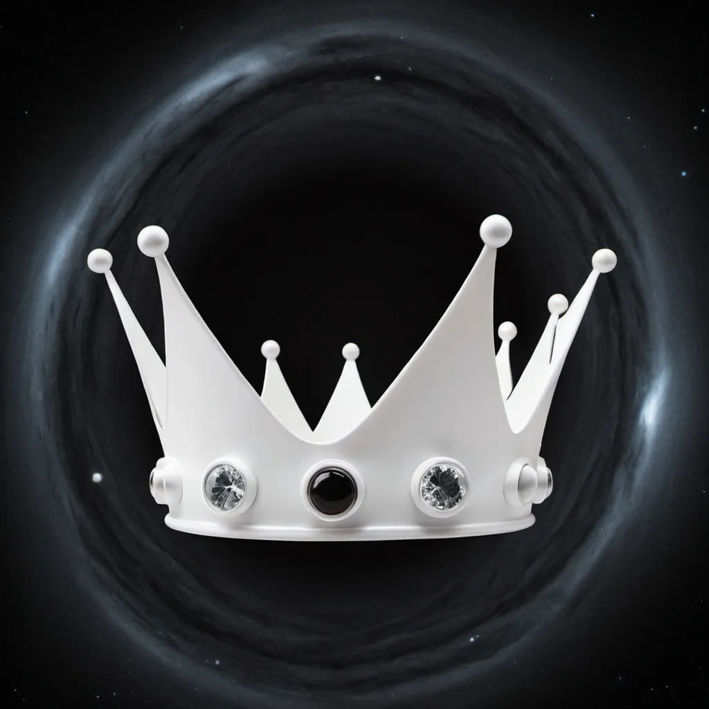 Prompt: White crown enhanced by the power of a black hole 