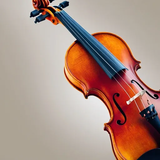 Prompt: a classic violin on a plain mono color background 