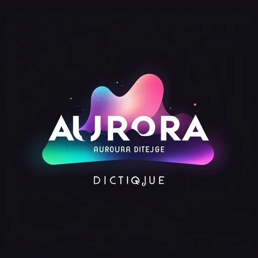 Prompt: The logo features the word "AuroraDigitique" written in a sleek, modern font with a gradient color scheme reminiscent of the vibrant hues of the aurora. 